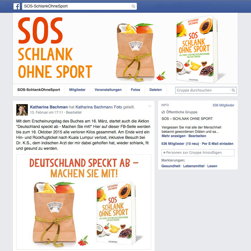 Facebook-Gruppe Schlank ohne Sport